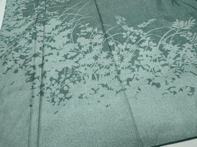 平和屋着物○訪問着 本場染大島紬 草花シルエット 正絹 逸品 CAAW3820vf