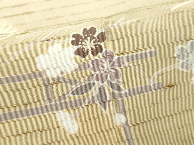 平和屋着物○訪問着 ぜんまい紬地 風景草花文 正絹 逸品 CAAW3829vf