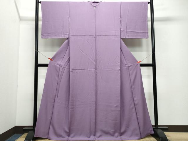 平和屋着物○上質な色無地 唐草地紋 二藍色 正絹 逸品 CAAW3832vf