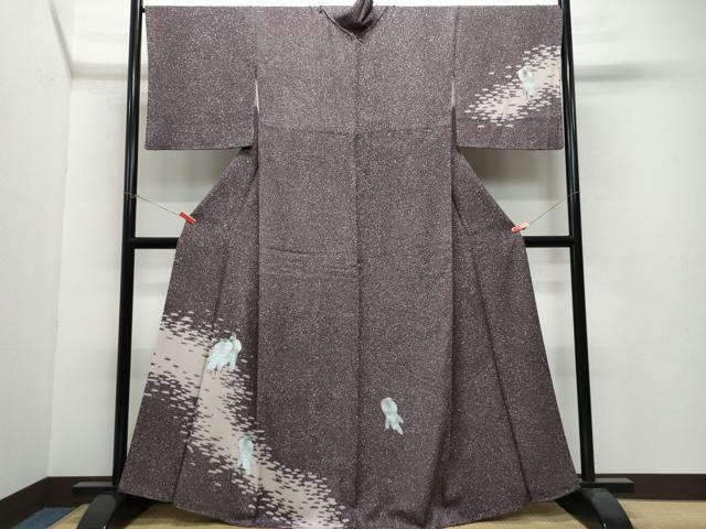 平和屋着物●訪問着　白鷺　たたき染め　金彩　正絹　逸品　CAAW3837vf