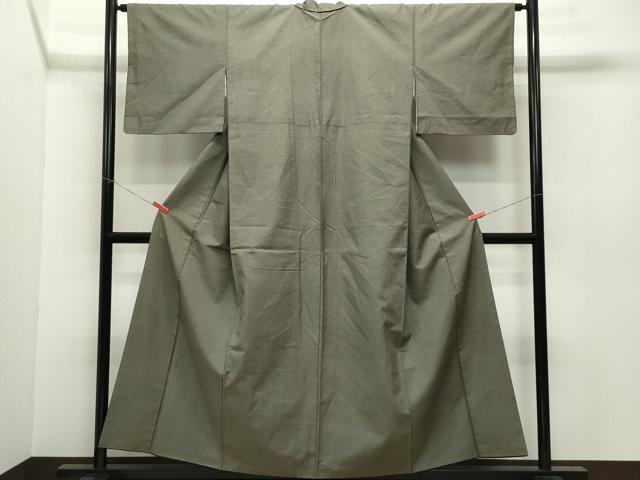 平和屋着物○上質な紬 色無地 江戸鼠色 正絹 逸品 CAAW3843vf