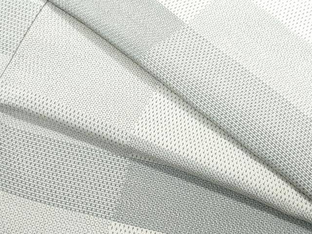 平和屋着物●本塩沢　110亀甲　横段文　正絹　逸品　CAAW3857vf