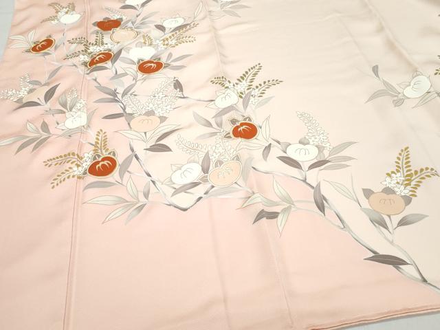 平和屋着物○訪問着 作家物 駒刺繍 橘 金彩 正絹 逸品 CAAW3882vfの