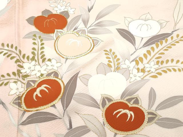 平和屋着物○訪問着 作家物 駒刺繍 橘 金彩 正絹 逸品 CAAW3882vfの