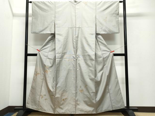 平和屋着物●訪問着　本場染大島紬　南天文　金銀彩　正絹　逸品　CAAW3883vf