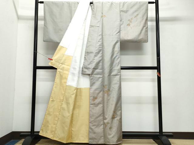 平和屋着物○訪問着 本場染大島紬 南天文 金銀彩 正絹 逸品 CAAW3883vf