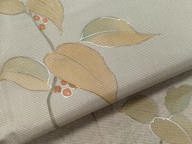 平和屋着物○訪問着 本場染大島紬 南天文 金銀彩 正絹 逸品 CAAW3883vf