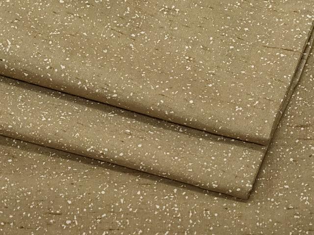 平和屋着物●石川県指定無形文化財　牛首紬　白山工房　手織り　黄枯茶色　たたき染め　正絹　逸品　CAAW3888vf