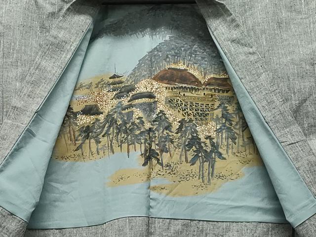 平和屋着物○男性 紬 アンサンブル 霞文 正絹 逸品 CAAW3904vf 