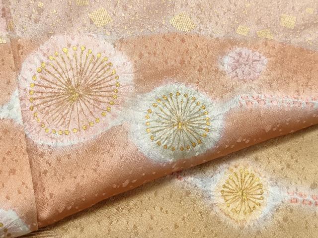 平和屋着物○訪問着 絞り 吉祥丸文 金彩 正絹 逸品 CAAW3909vf