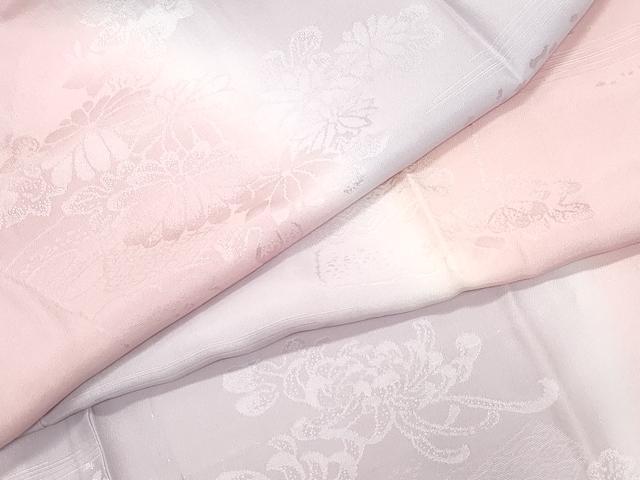 平和屋着物●長襦袢　無双仕立て　舞花地紋　暈し染め　正絹　逸品　CAAW3938vf