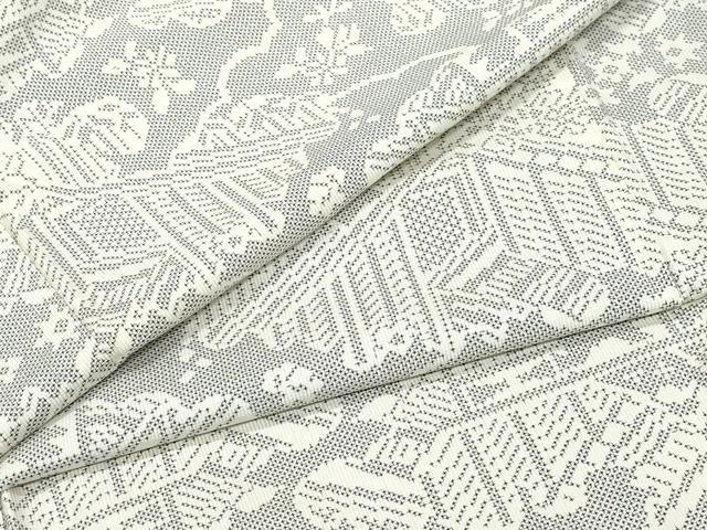 平和屋着物●本場大島紬　白大島　7マルキ　雲取り屏風花文　正絹　逸品　CAAW3943vf