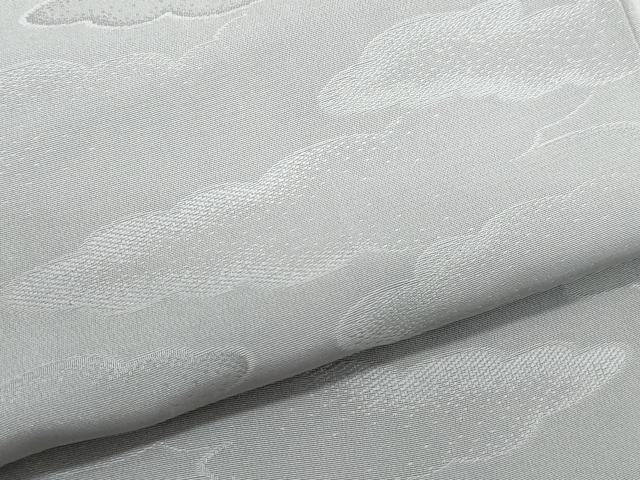 平和屋着物○上質な色無地 雲取り地紋 源氏鼠色 正絹 逸品