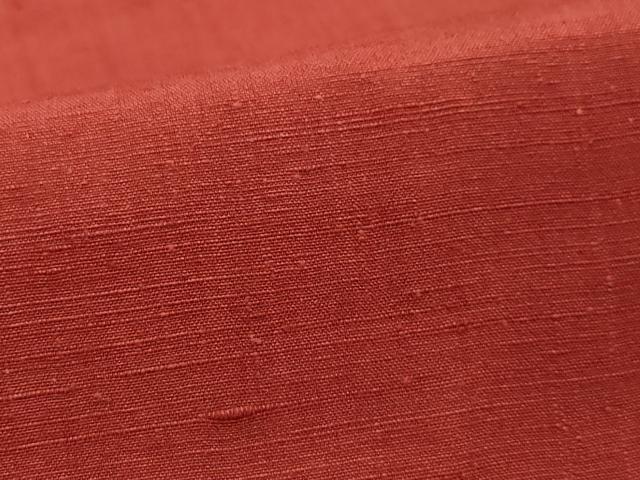 平和屋着物○上質な紬 色無地 紅海老茶色 正絹 逸品 未使用