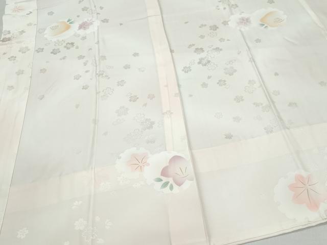 平和屋着物○長襦袢 無双仕立て 桜地紋 暈し染め 正絹 逸品 未使用