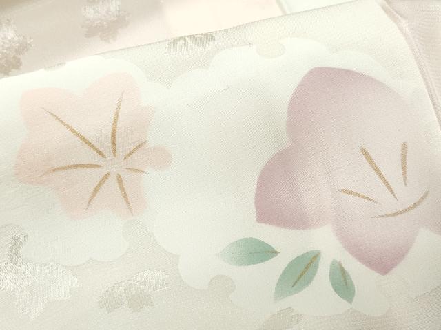 平和屋着物○長襦袢 無双仕立て 雪輪楓花文 舞桜地紋 暈し