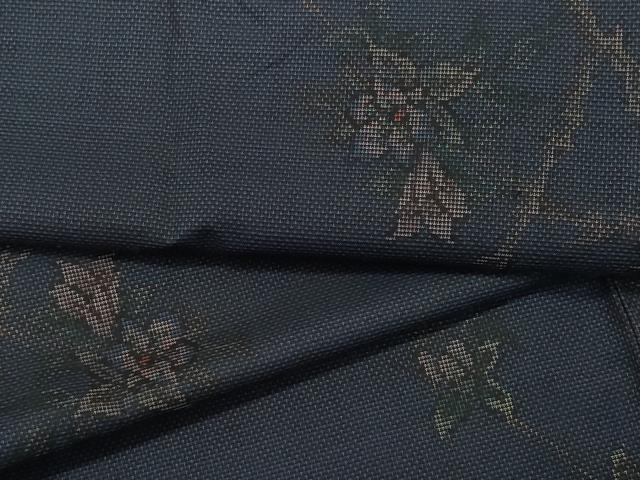 平和屋着物●本場大島紬　9マルキ　枝花文　正絹　逸品　CAAW3971vf