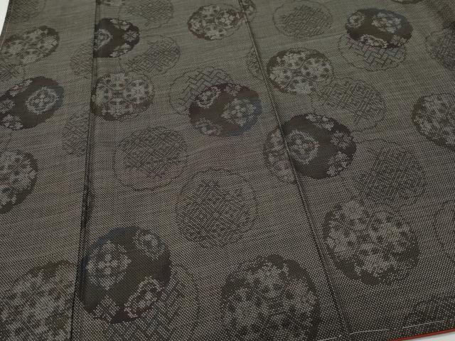 平和屋着物●本場大島紬　9マルキ　泥染め　吉祥花文　久野織物謹製　証紙付き　正絹　逸品　CAAW3975vf 平和屋着物○本場大島紬 9マルキ 泥染め 吉祥花文 久野織物謹製
