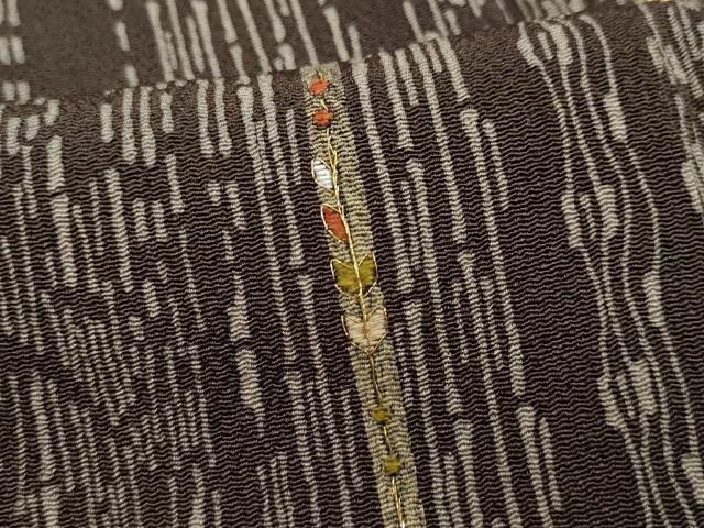 平和屋着物○訪問着 駒刺繍 吉祥花文 金糸 鬼しぼ縮緬 正絹