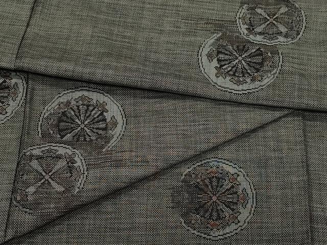 平和屋着物●本場大島紬　9マルキ　源氏車文　正絹　逸品　CAAW3984vf