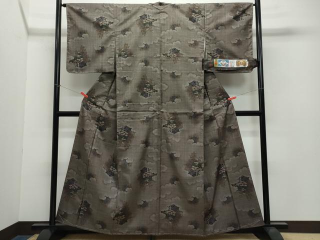 平和屋着物●訪問着　本場染大島紬　辻が花　無落款　正絹　逸品　CAAW8279yc 平和屋着物○訪問着 本場染大島紬 辻が花 無落款 正絹 逸品 CAAW8279yc