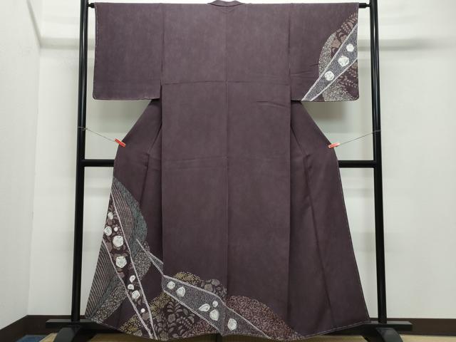 平和屋着物●訪問着　絞り　辻が花　銀彩　正絹　逸品　未使用　CAAW3989vf