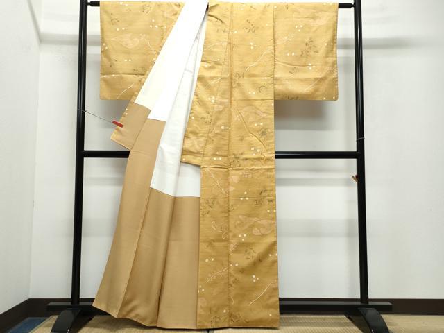 平和屋着物●上質な小紋　紬地　ろうけつ染め　辻が花　正絹　逸品　CAAW4000vf 平和屋着物○上質な小紋 紬地 ろうけつ染め 辻が花 正絹 逸品