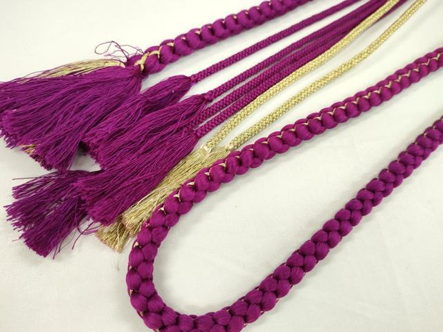 和装小物 振袖用飾り付き帯締め10本セット パール 金糸 切り房 平和