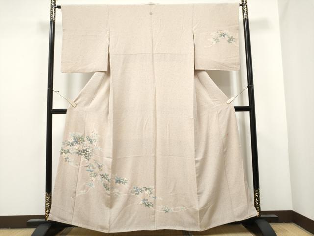 平和屋着物●本加賀友禅作家　牛坂源吾　訪問着　枝花文　たたき染め　正絹　逸品　CAAW4409hy