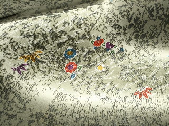 平和屋着物○太鼓柄袋帯 草花文 正絹 逸品 CAAW4556hy