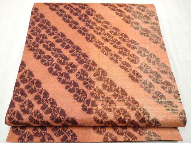 平和屋着物●菅原工房　菅原結作　漢方染紬　　両面　全通柄袋帯　蜘蛛絞り　正絹　逸品　CAAW4561hy