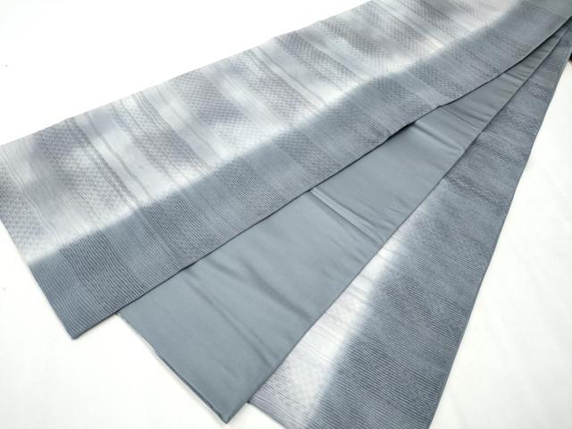 平和屋着物○両面 六通柄袋帯 よろけ縞 銀糸 やまと誂製 正絹