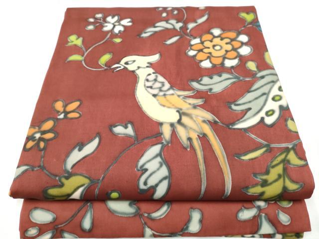 平和屋着物●アンティーク　大正ロマン　丸帯　花喰鳥　正絹　逸品　CAAW4572hy