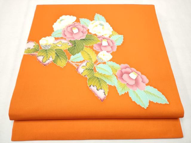 平和屋着物●本加賀友禅作家　東藤岳　塩瀬　九寸開き名古屋帯　枝花文　金彩　正絹　逸品　CAAW4586hy