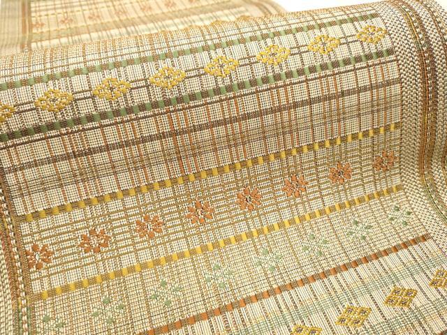 平和屋着物●西陣　大光織物謹製　六通柄袋帯　玉霞染　いちご錦　証紙付き　正絹　逸品　CAAW4676hy 平和屋着物○西陣 大光織物謹製 六通柄袋帯 玉霞染 いちご