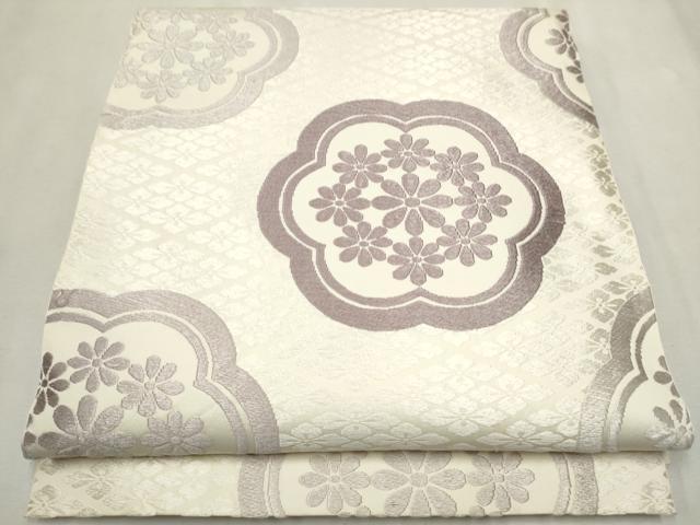 平和屋着物●六通柄袋帯　唐織　水重織　有職丸華文　正絹　逸品　CAAW4697hy