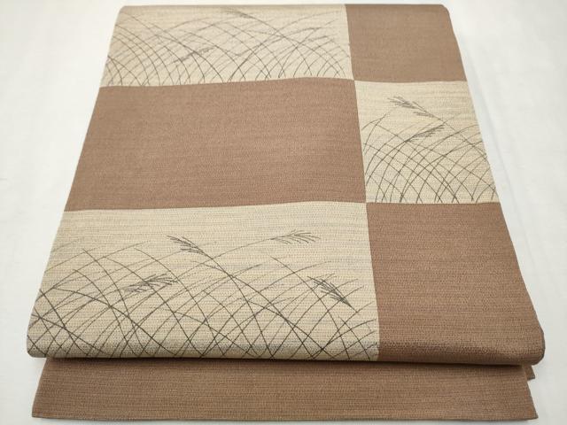 平和屋着物●本塩沢　太鼓柄袋帯　枝松葉文　正絹　逸品　CAAW4783hy