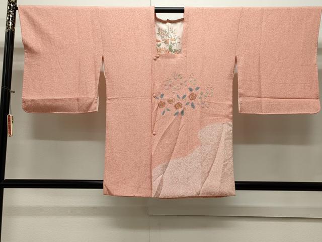 平和屋着物＃京友禅の第一人者　松井青々　道行コート　草花文　たたき染め　金彩　正絹　逸品　CAAW4906dy