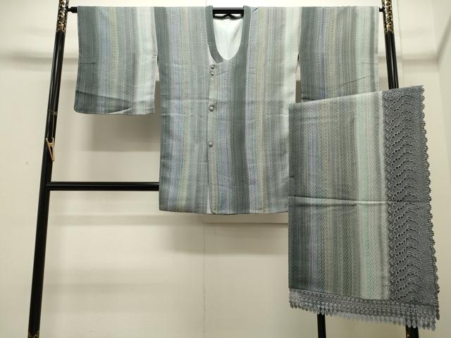 平和屋着物＃染色家　岩浅公展　道行コート　吉祥間道正絹　暈し染め　ショール付き　逸品　未使用　CAAW4929dy