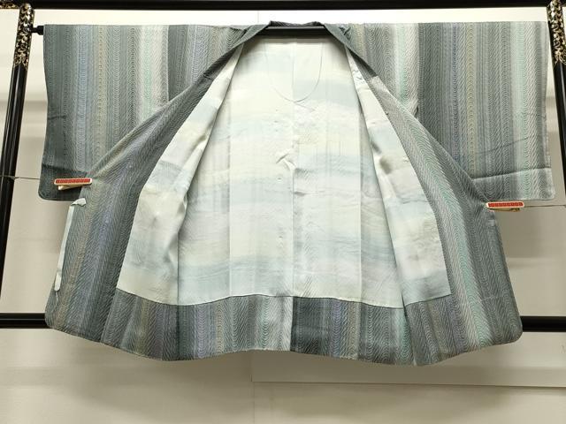 平和屋着物▽道行コート 単衣 雨コート 斜線文 暈し染め ロング