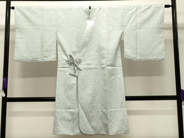 平和屋着物＃道中着　単衣　青海波　ロング丈　正絹　逸品　CAAW5006dy