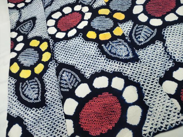 平和屋着物∴夏物 浴衣 有松鳴海絞り 草花文 綿 逸品 CAAW5093dy