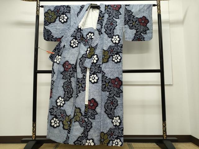 平和屋着物∴夏物　浴衣　有松鳴海絞り　花繋ぎ文　綿　逸品　CAAW5096dy_1