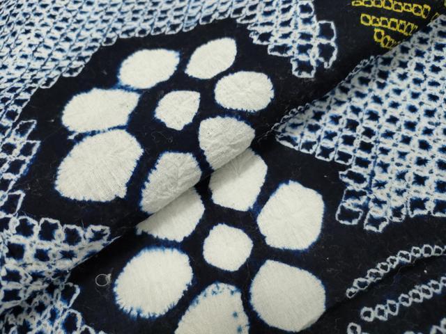 平和屋着物∴夏物　浴衣　有松鳴海絞り　花繋ぎ文　綿　逸品　CAAW5096dy_4