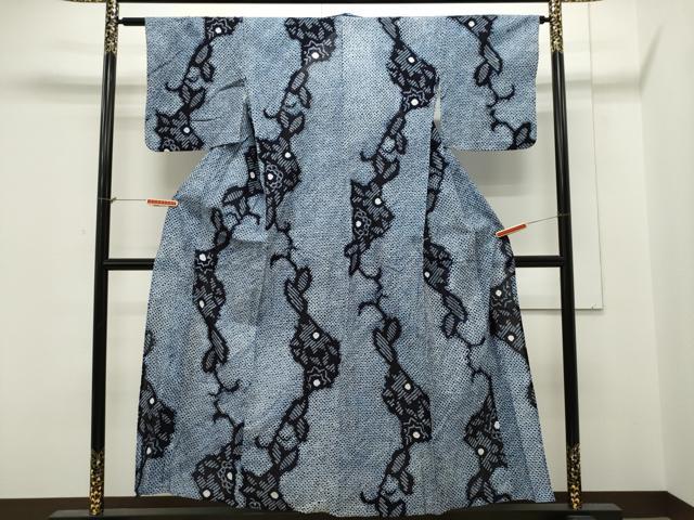 平和屋着物∴夏物　浴衣　有松鳴海絞り　花繋ぎ文　綿　逸品　CAAW5104dy