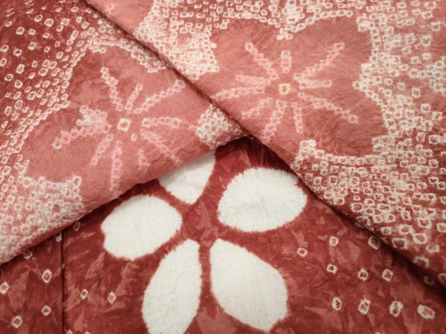 平和屋着物∴夏物　浴衣　有松鳴海絞り　舞花文　綿　逸品　CAAW5133dy