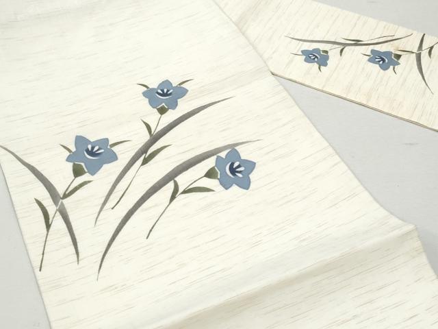 平和屋着物＊夏物 九寸名古屋帯 桔梗 麻 逸品 CAAW5495fb