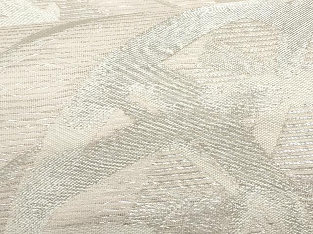 平和屋着物＊夏物　九寸名古屋帯　駒刺繍　籬流水桔梗文　銀糸　正絹　逸品　CAAW5501fb 平和屋着物＊夏物 銀座きしや 九寸名古屋帯 総刺繍 草花文 金銀糸 正絹