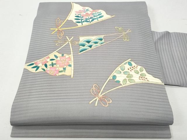 平和屋本店□極上 塩瀬 九寸名古屋帯 作家物 花鳥文 小人