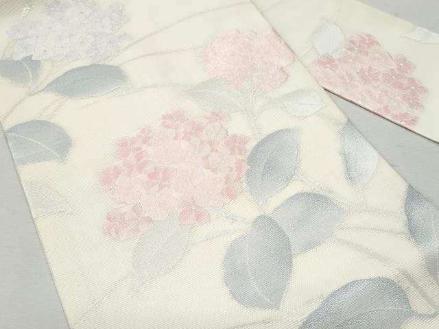 平和屋着物＊夏物 九寸名古屋帯 紫陽花 銀糸 正絹 逸品 CAAW5524fb